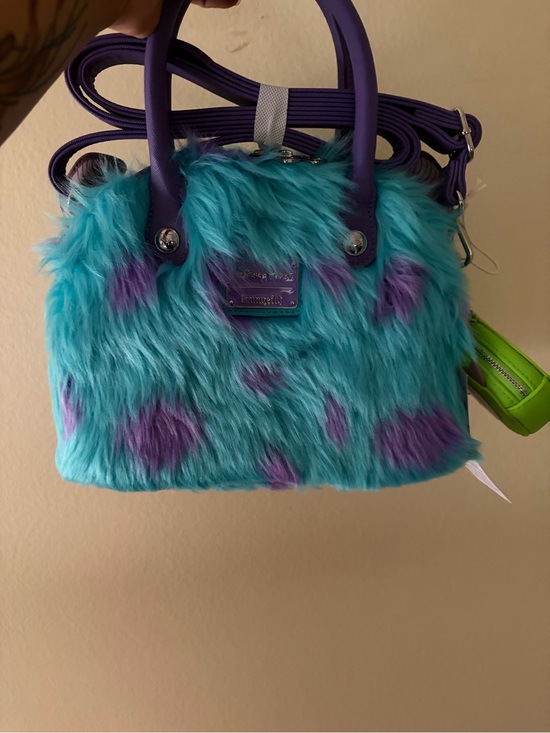 Loungefly Handbags - Monsters Inc Loungefly Sully Faux Fur Mini Satchel with Mike coin attachment